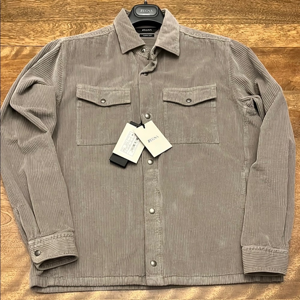 Men's Gray Corduroy Overshirt, M